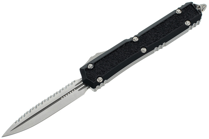 Microtech 206-12S Makora D/E Black Handle Stonewashed Blade Signature Series